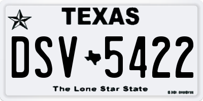 TX license plate DSV5422