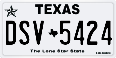 TX license plate DSV5424