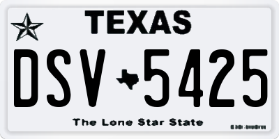 TX license plate DSV5425