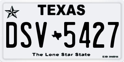 TX license plate DSV5427