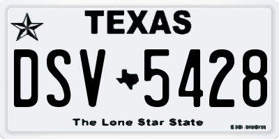 TX license plate DSV5428
