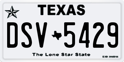 TX license plate DSV5429