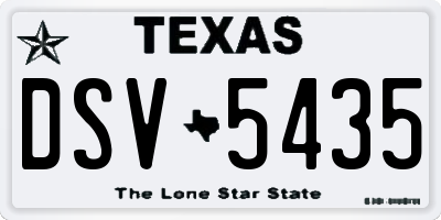 TX license plate DSV5435