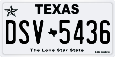 TX license plate DSV5436