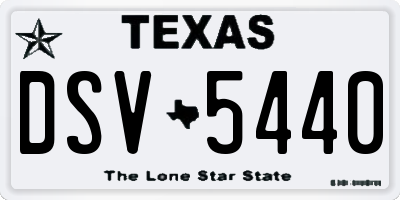 TX license plate DSV5440