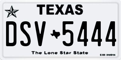 TX license plate DSV5444