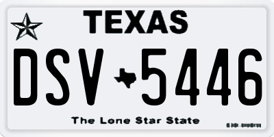 TX license plate DSV5446
