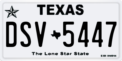 TX license plate DSV5447