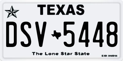 TX license plate DSV5448