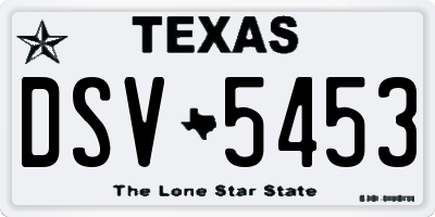 TX license plate DSV5453