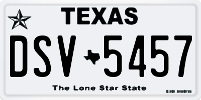TX license plate DSV5457