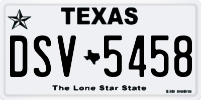 TX license plate DSV5458