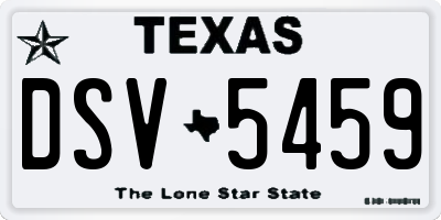 TX license plate DSV5459