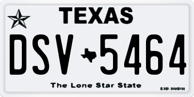 TX license plate DSV5464
