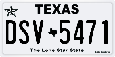 TX license plate DSV5471