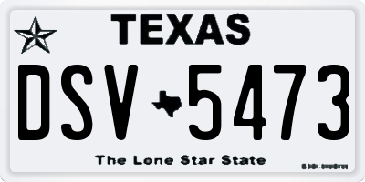 TX license plate DSV5473