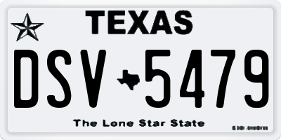 TX license plate DSV5479