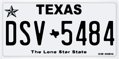 TX license plate DSV5484
