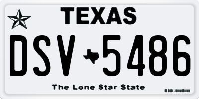 TX license plate DSV5486