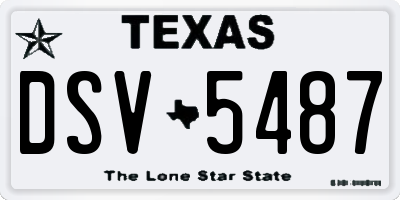 TX license plate DSV5487