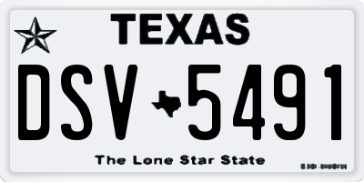 TX license plate DSV5491