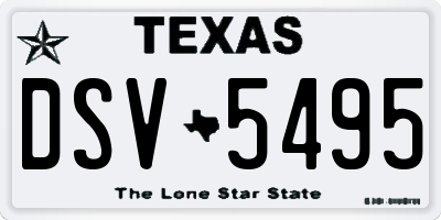 TX license plate DSV5495