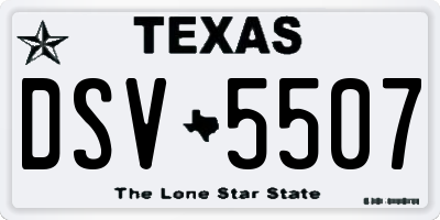 TX license plate DSV5507