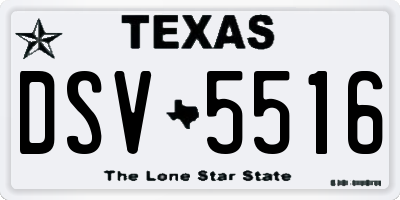 TX license plate DSV5516