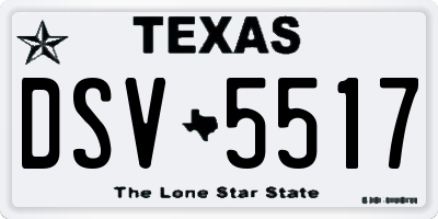 TX license plate DSV5517