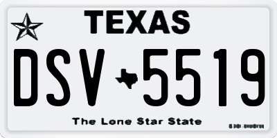 TX license plate DSV5519
