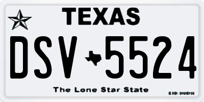 TX license plate DSV5524