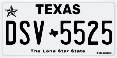 TX license plate DSV5525