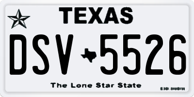 TX license plate DSV5526