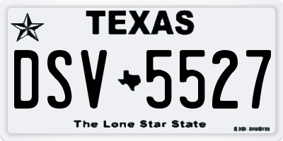 TX license plate DSV5527