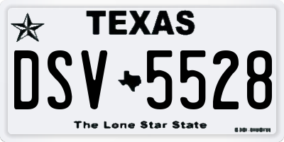 TX license plate DSV5528