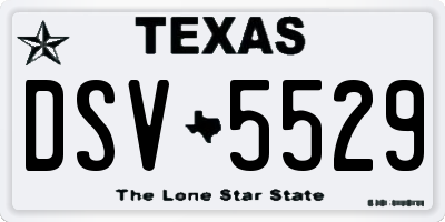 TX license plate DSV5529