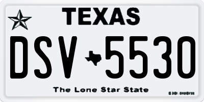 TX license plate DSV5530