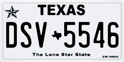 TX license plate DSV5546