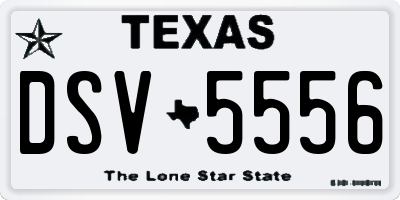 TX license plate DSV5556
