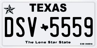 TX license plate DSV5559