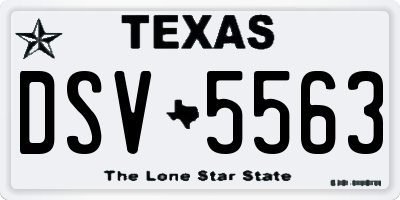 TX license plate DSV5563