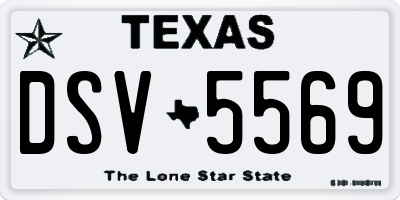 TX license plate DSV5569