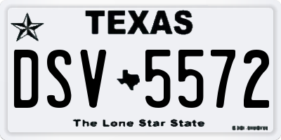 TX license plate DSV5572