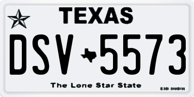 TX license plate DSV5573