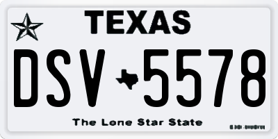 TX license plate DSV5578