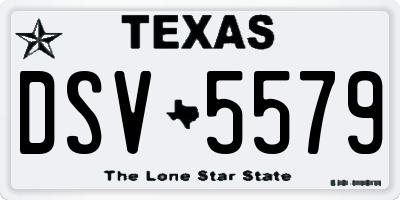 TX license plate DSV5579