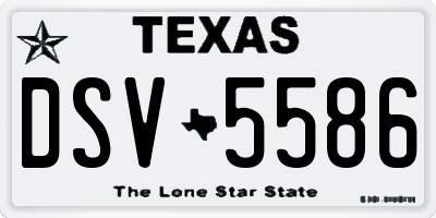 TX license plate DSV5586
