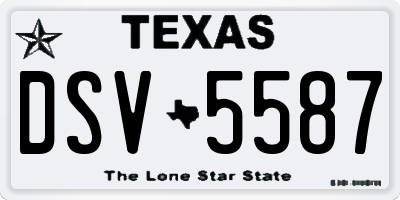 TX license plate DSV5587