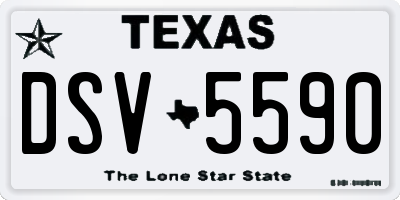 TX license plate DSV5590