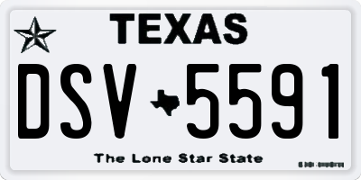 TX license plate DSV5591
